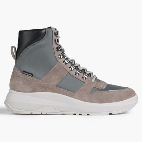 Michael Kors Men Lace Up Combat Boots Asher Boot Size US 10.5M Mushroom Suede - Picture 2 of 5